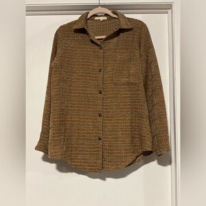 Gilded Intent Brown Textured Button-Down Shirt